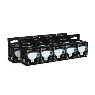Лампа светодиодная LED 7 Вт 630 лм 4100К софит MR16 нейтральный GU5.3 AC 220В Black Gauss