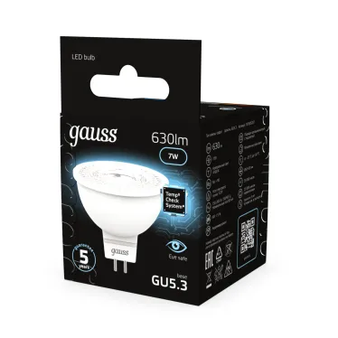Лампа светодиодная LED 7 Вт 630 лм 4100К софит MR16 нейтральный GU5.3 AC 220В Black Gauss