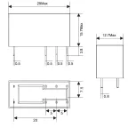Реле миниатюрное низкопрофильное, 2CO, ком. ток 8А, AgSnO, напряжение 24V DC