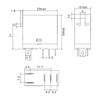 Реле миниатюрное промышленное, 1CO, ком. ток 12А, AgSnO?, напряжение 12V AC, опция: светодиод