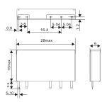 Реле миниатюрное ультратонкое, 1CO, ком. ток 6А, AgSnO, напряжение 60V DC