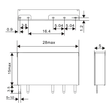 Реле миниатюрное ультратонкое, 1CO, ком. ток 6А, AgSnO, напряжение 60V DC