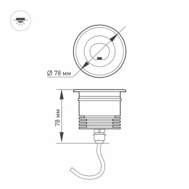 Светильник LTD-GROUND-TILT-R80-9W Warm3000 (SL, 60 deg, 230V) | 024950 | Arlight