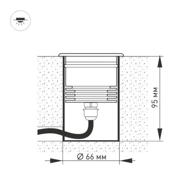 Светильник LTD-GROUND-TILT-R80-9W Warm3000 (SL, 60 deg, 230V) | 024950 | Arlight