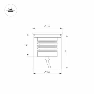 Светильник LTD-GROUND-R110-15W Day4000 (SL, 20 deg, 230V) (IP67 металл, 3 года)