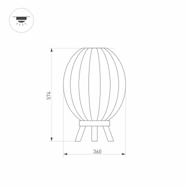 Светильник LGD-PEARL-BOLL-H574-12W Warm3000 (GR, 164 deg, 230V) (ARL, IP65 Металл, 3 года)
