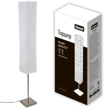 Торшер UML-T400 2хE27 WHITE напольный под две лампы E27 2х60W Механический выключатель Белый ТМ