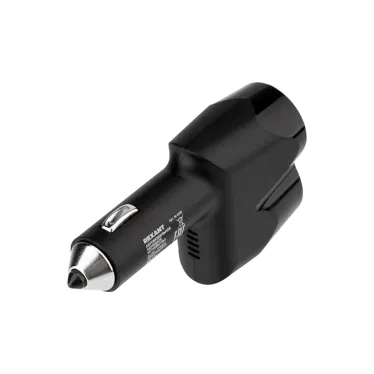 Автозарядка в прикуриватель АЗУ 2хUSB+гнездо, 12-24V, 5V,1 000mA, REXANT