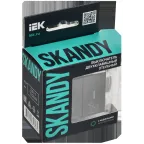 SKANDY Выключатель 2-клавишный с индикацией для отелей 10А SK-V16G графит IEK