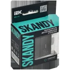 SKANDY Выключатель 2-клавишный с индикацией для отелей 10А SK-V16Bl черный IEK