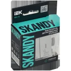 SKANDY Выключатель 2-клавишный с индикацией для отелей 10А SK-V16S серебряный IEK