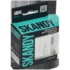 SKANDY Выключатель 2-клавишный с индикацией для отелей 10А SK-V16W арктический белый IEK