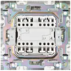 SKANDY Выключатель 2-клавишный проходной 10А SK-V05N никель IEK