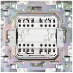 SKANDY Выключатель 2-клавишный проходной с индикацией 10А SK-V10N никель IEK