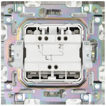 SKANDY Выключатель 2-клавишный 10А SK-V04N никель IEK