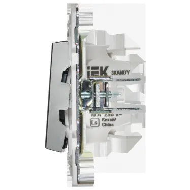 SKANDY Выключатель 2-клавишный проходной с индикацией 10А SK-V10N никель IEK