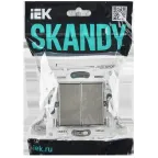 SKANDY Выключатель 2-клавишный 10А SK-V04N никель IEK