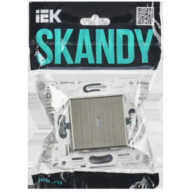 SKANDY Выключатель 1-клавишный с индикацией 10А SK-V07N никель IEK