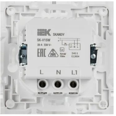 SKANDY Выключатель карточный 30А SK-V15W арктический белый IEK