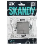 SKANDY Выключатель жалюзи 10А SK-V12N никель IEK