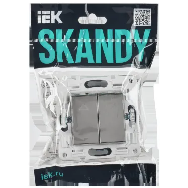SKANDY Выключатель жалюзи 10А SK-V12N никель IEK