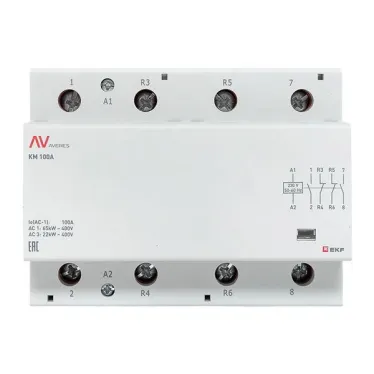 Контактор модульный КМ 100А 2NO+2NC 230VAC (6 мод.) AVERES EKF