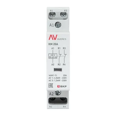 Контактор модульный КМ 20А 2NC 230VAC (1 мод.) AVERES EKF