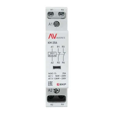 Контактор модульный КМ 25А 2NC 230VAC (1 мод.) AVERES EKF