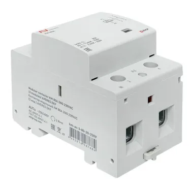 Контактор модульный КМ 80А 2NО 230VAC (3 мод.) AVERES EKF