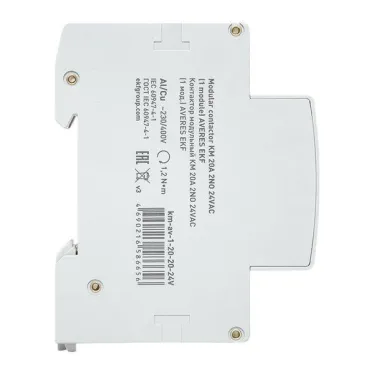 Контактор модульный КМ 20А 2NО 24VAC (1 мод.) AVERES EKF