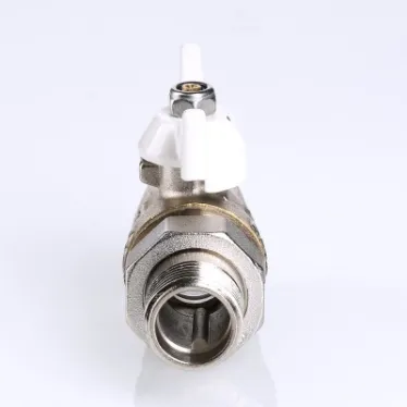 Кран шаровой со сгоном 3/4' ВН белая ручка бабочка BASE