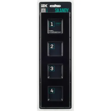 SKANDY Рамка 4-местная SK-F24Bl стекло черный IEK