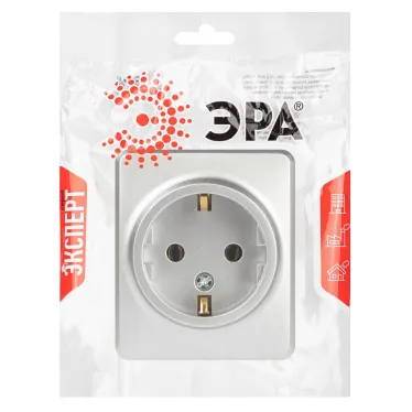 Розетка Эксперт 11-2203-03 2P+E Schuko IP20 16A-250В ОУ алюминий