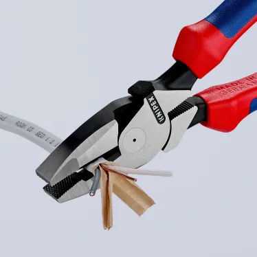 Плоскогубцы электромонтера Linemans Pliers резка - проволока средней твердости 46мм твердая проволока 3мм L-240мм черные обливные рукоятки