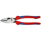 Плоскогубцы электромонтера Linemans Pliers резка - проволока средней твердости 46мм твердая проволока 3мм L-240мм двухкомпонентные рукоятки цвет черный крепление для страховки