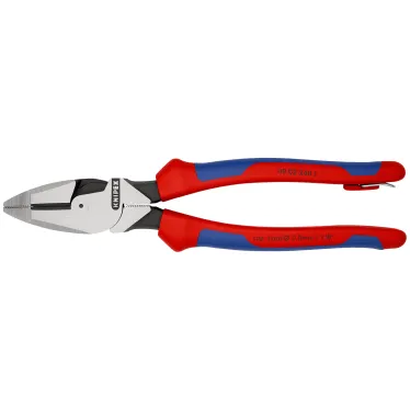 Плоскогубцы электромонтера Linemans Pliers резка - проволока средней твердости 46мм твердая проволока 3мм L-240мм двухкомпонентные рукоятки цвет черный крепление для страховки