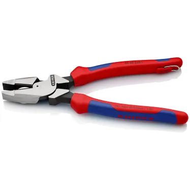Плоскогубцы электромонтера Linemans Pliers резка - проволока средней твердости 46мм твердая проволока 3мм L-240мм двухкомпонентные рукоятки цвет черный крепление для страховки