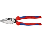 Linemans Pliers плоскогубцы электромонтёра с приспособлением для протяжки кабеля и обжима кабельных наконечников рез: проволока средней твёрдости 46 мм твёрдая проволока 3 мм L-240 мм чёрные 2-компонентные рукоятки блистер