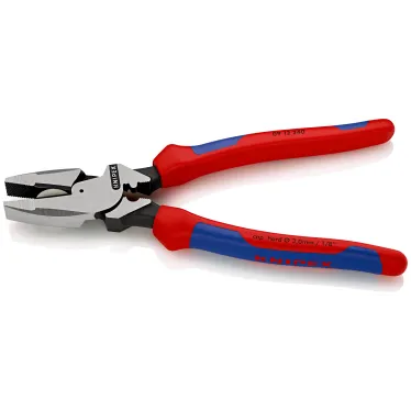 Linemans Pliers плоскогубцы электромонтёра с приспособлением для протяжки кабеля и обжима кабельных наконечников рез: проволока средней твёрдости 46 мм твёрдая проволока 3 мм L-240 мм чёрные 2-компонентные рукоятки блистер
