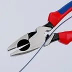 Плоскогубцы электромонтера Linemans Pliers резка - проволока средней твердости 46мм твердая проволока 3мм L-240мм черные обливные рукоятки