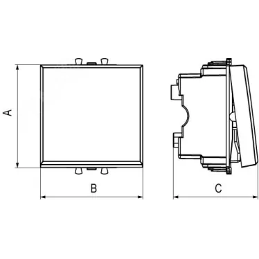 Avanti Инвертор модульный Черный квадрат 1 модуль (Переключатель сх.7)
