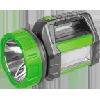 Фонарь светодиодный NPT-SP18-ACCU 5Вт+20LED 250лм 450м аккумуляторный прожектор+кемпинг пластик 2Ач