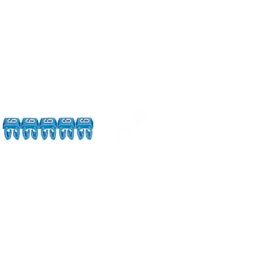 CAB3 Кольцо маркировочное 4-6мм (6) белое/голубое (800шт)