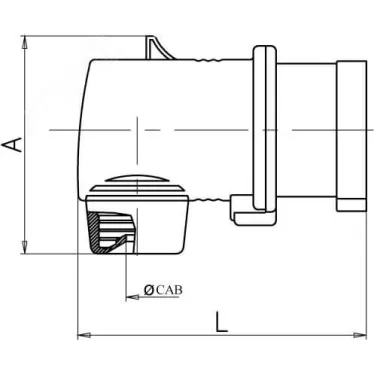 Вилка кабельная угловая IP44 16A 3P+E 400В