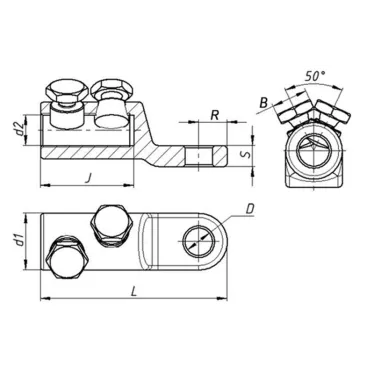 Наконечник болтовой 2НБВ-2-101 (70-120) | zeta10563 | ЗЭТАРУС