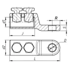 Наконечник болтовой 2НБ-3 150-240 мм (алюм. болт) | zeta10516 | ЗЭТАРУС
