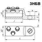 Наконечник болтовой 3НБВ-5-100 (500/630) | zeta10570 | ЗЭТАРУС
