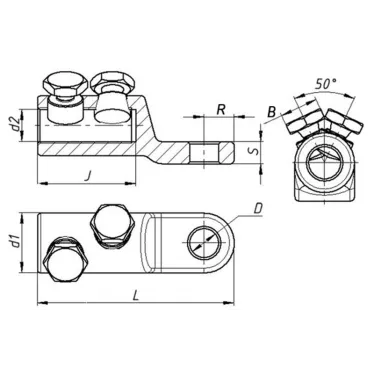 Наконечник болтовой 2НБВ-2-100 (70-120) | zeta10555 | ЗЭТАРУС