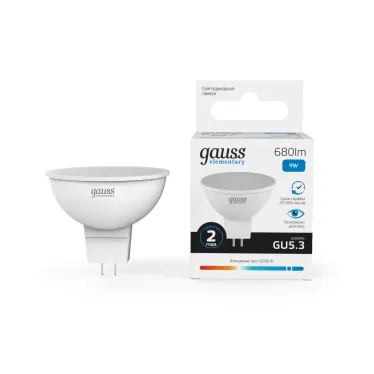 Лампа светодиодная LED 9 Вт 680 лм 6500К софит MR16 холодный GU5.3 AC 220В Elementary Gauss