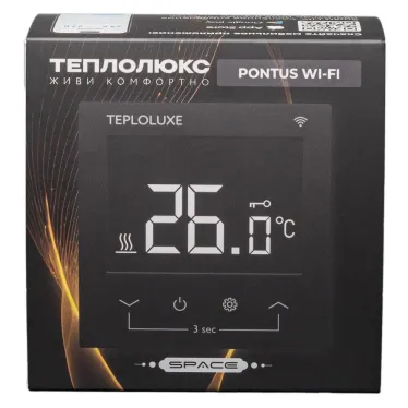 Терморегулятор электронный Теплолюкс Pontus wi-fi черный Space